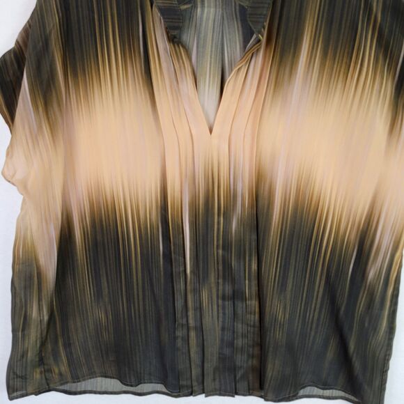 Mela Purdie Womens Boxy Career Blouse Size XS Brown Ombre Silk Lightweight Boho - Picture 7 of 9